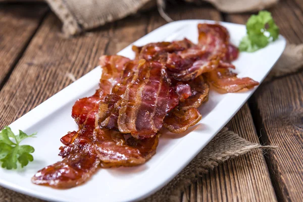 Del av stekt bacon — Stockfoto