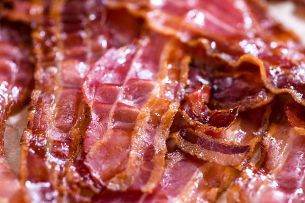 Del av stekt bacon — Stockfoto