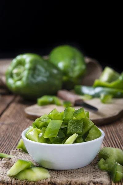 Pimientos verdes en rodajas —  Fotos de Stock