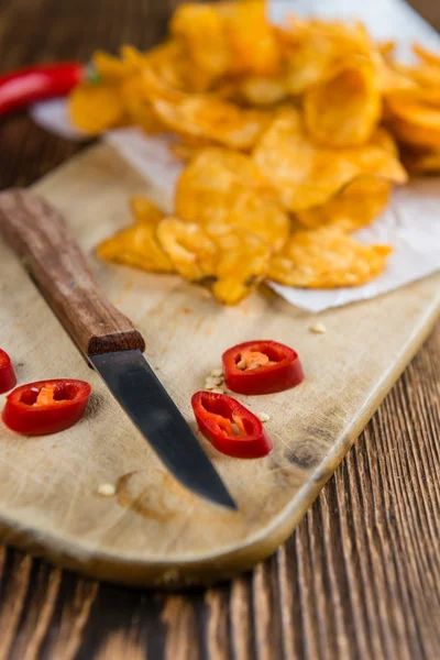 Chilli Potato Chips — Stock Photo, Image