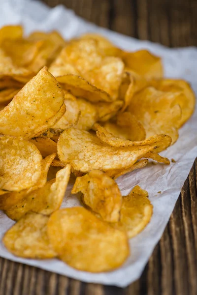 Portion of crispy Potato Chips — Stock Photo, Image