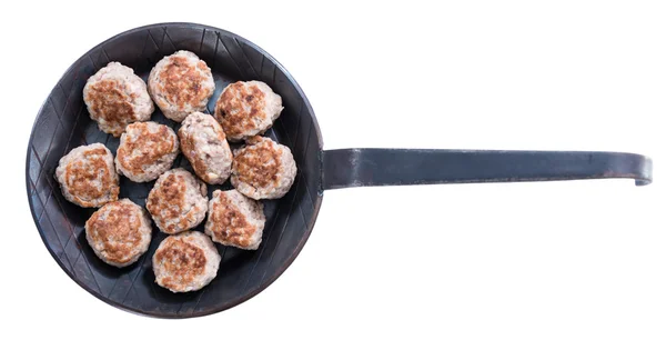 Small homemade Meatballs on pan — Stock Photo, Image