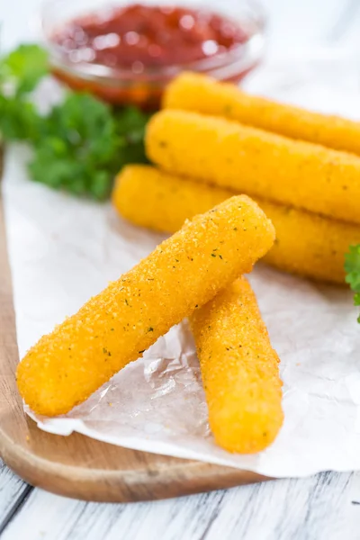 Mozzarella Sticks with a homemade dip — Stock Photo, Image