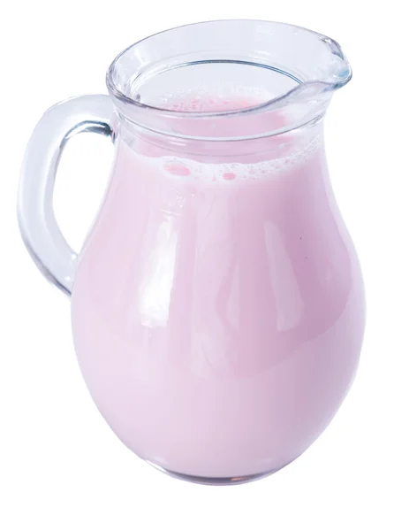 Świeże mleko truskawka — Zdjęcie stockowe