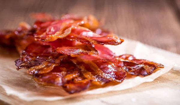 Del av stekt bacon — Stockfoto