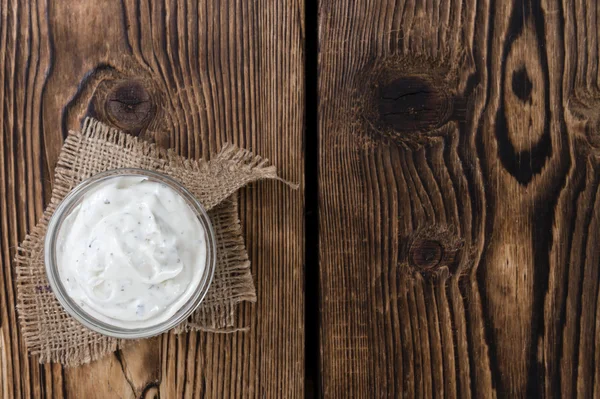 Porción de crema agria fresca — Foto de Stock