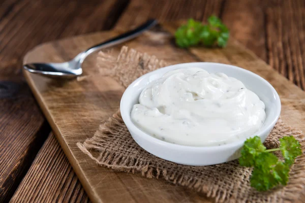 Fresh made Sour Cream (selective focus) — Stock Photo, Image