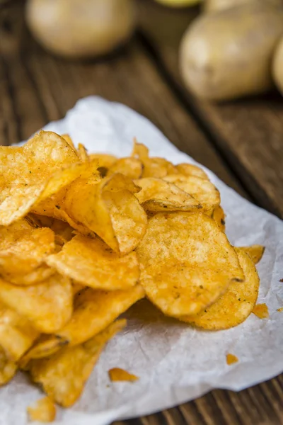 Portion of crispy Potato Chips — Stock Photo, Image