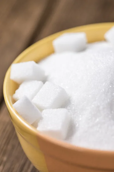 Portion of white Sugar in a bowl — Stock Photo, Image