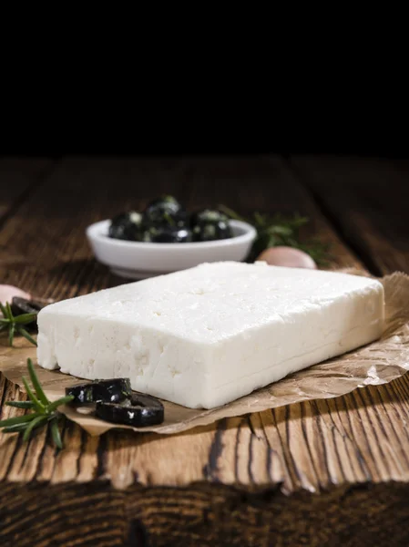 Frisch geschnittener Feta-Käse — Stockfoto