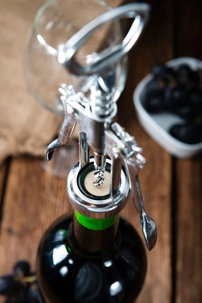 Red Wine in bottle — Stock Photo, Image