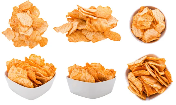 Falistego chipsy ziemniaczane — Zdjęcie stockowe