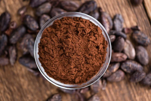 Gedeelte van natuurlijke cacao poeder — Stockfoto