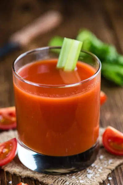 Suco de tomate acabado de fazer — Fotografia de Stock