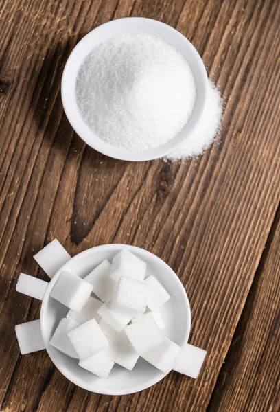 Tabulka s bílého cukru — Stock fotografie