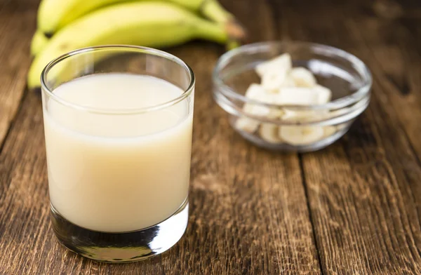 Banana juice on table — Stock Photo, Image