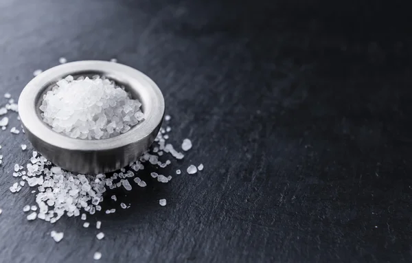 Coarse Salt on a dark vintage background — Stock Photo, Image