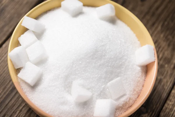 Portion of white Sugar in a bowl — Stock Photo, Image