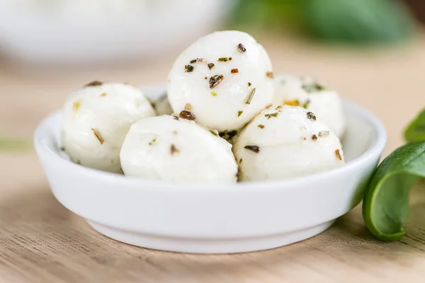 Mozzarella Cheese marinated with herbs — Stock Photo, Image