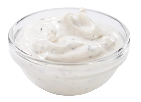 Sour Cream with fresh herbs — Stock Photo, Image