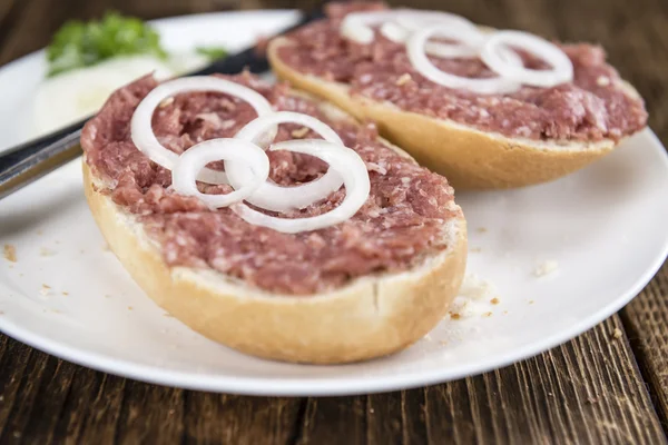 Fresh made Buns with Mett — Stock Photo, Image