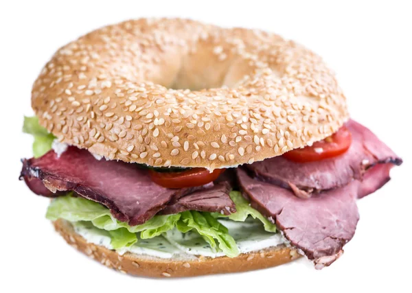 Bagel med rostbiff — Stockfoto