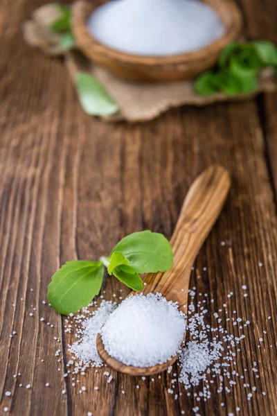 Stevia på et gammelt træbord - Stock-foto