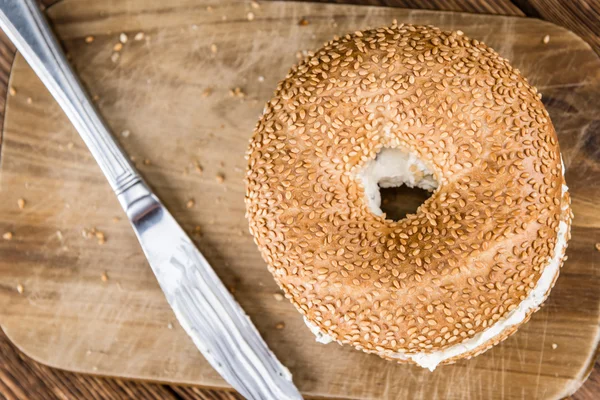 Zelfgemaakte roomkaas Bagel — Stockfoto