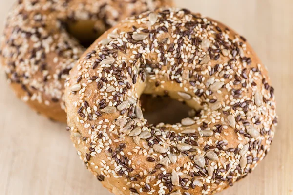 Fresh baked wholemeal Bagels — Stock Photo, Image