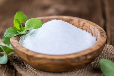  table with Stevia Granules (selective focus) clipart