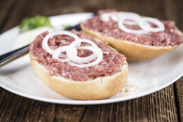 Buns with Mett, German cuisine — Stock Photo, Image