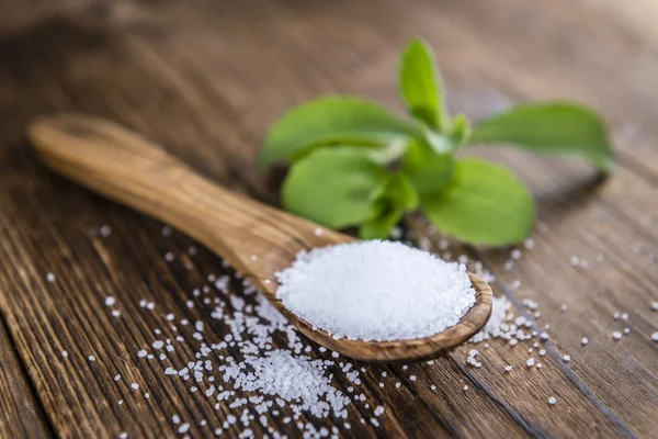 Table with Stevia Granules — Stock Photo, Image