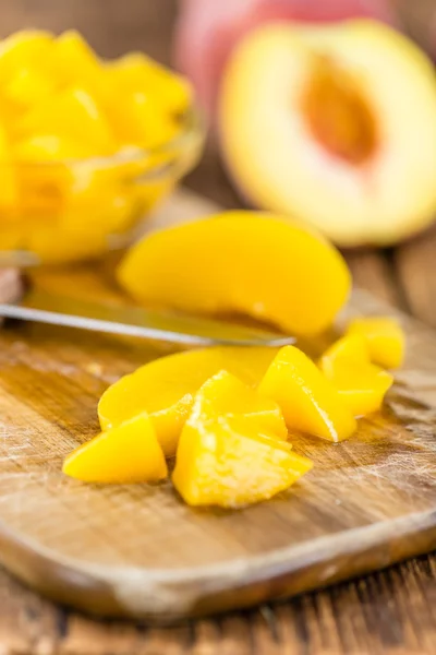 Portion of preserved Peaches — Stock Photo, Image