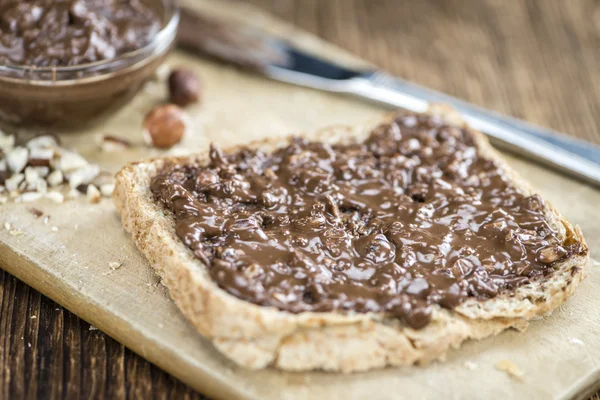 Fresh made sandwich with Chocolate Cream — Stock Photo, Image