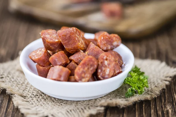 Salsichas com sabor a pimenta — Fotografia de Stock
