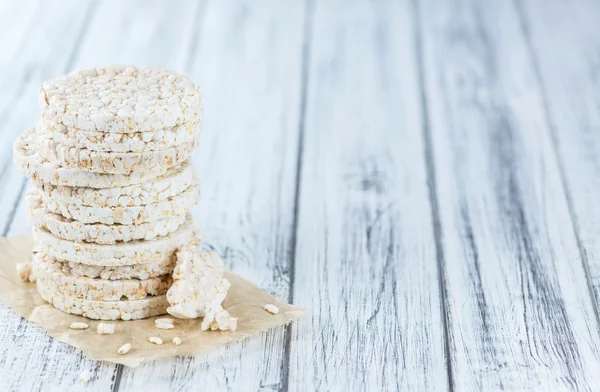 Rice Cakes on wooden background — Stock Photo, Image