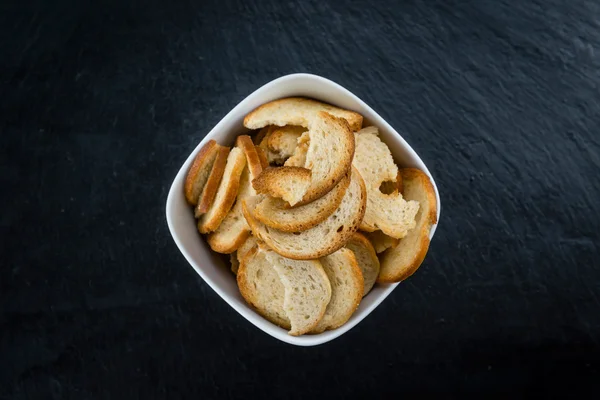 Del av bröd chips — Stockfoto