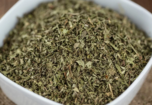 Heap of dried Stevia leaves — Stock Photo, Image