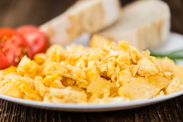 Plate with scrambled Eggs — Stock Photo, Image
