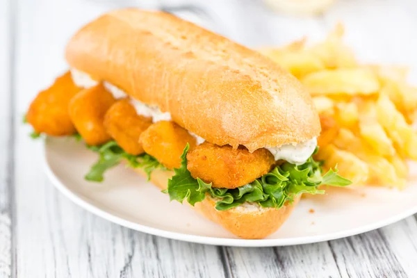 Sandwich with Fish Sticks — Stock Photo, Image