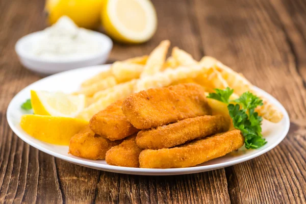 Några stekt fisk pinnar — Stockfoto