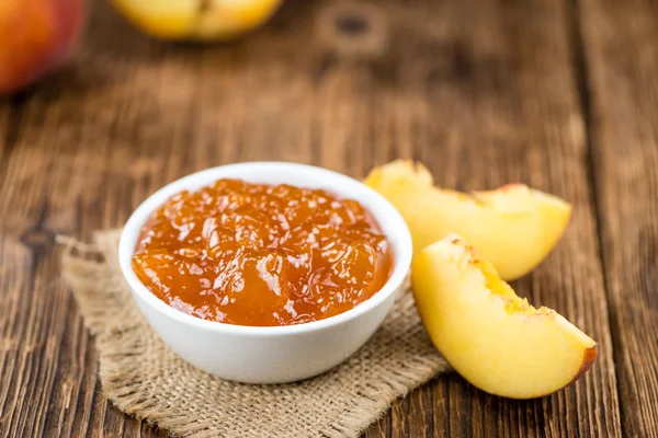 Portion Pfirsichmarmelade — Stockfoto