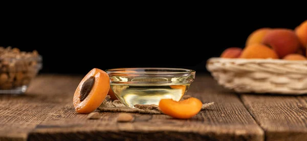 Some Apricot Kernel Oil Detailed Close Shot Selective Focus — Stock Photo, Image