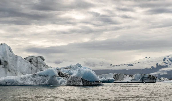 Kék Jéghegyek Jokulsarlon Gleccserlagúnában Izland — Stock Fotó