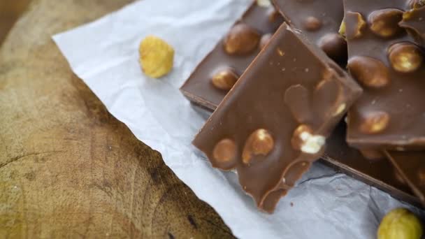Cokelat Coklat Yang Dibuat Dengan Hazelnut — Stok Video