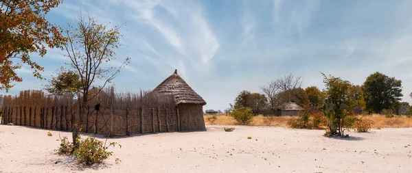 Small Traditional African Village Okavango Delta Botswana — Stock Photo, Image