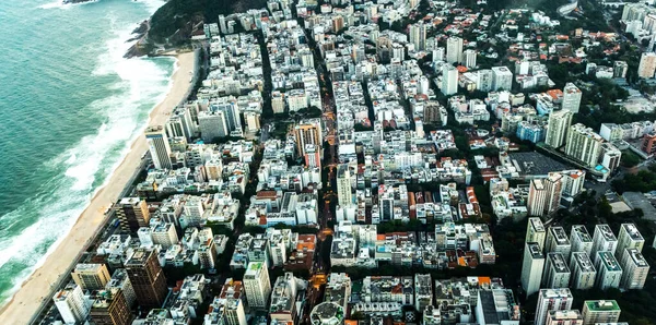 Tiro Aéreo Rio Janeiro Durante Pôr Sol Feito Helicóptero — Fotografia de Stock