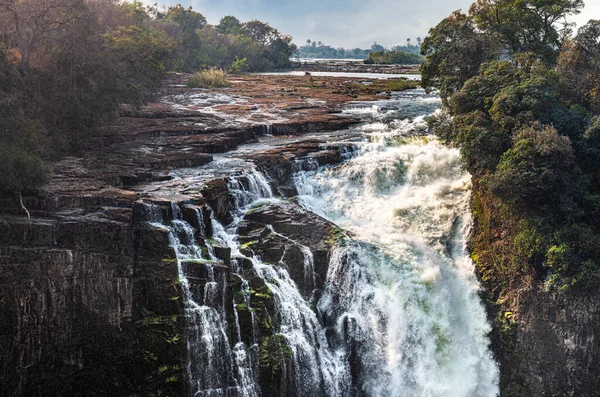 Victoria Falls Mosi Tunya Vista Desde Lado Zimbabue Temporada Seca —  Fotos de Stock