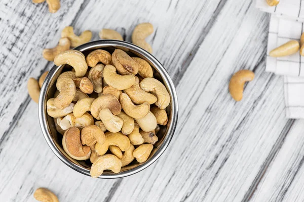 Μερίδιο Καβουρντισμένου Cashew Nuts Κοντινό Πλάνο Επιλεκτική Εστίαση — Φωτογραφία Αρχείου