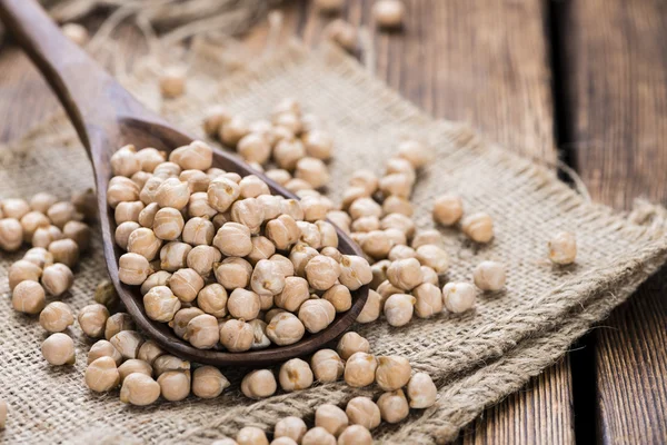 Chick Peas on a Wooden Spoon — Stock Photo, Image